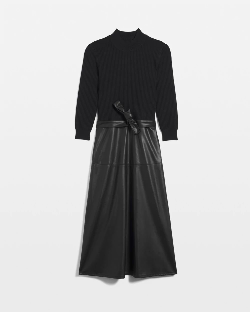 IMVAL / Frill Leather Dress [BLK] - QOOZA